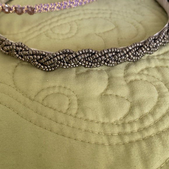 New Elegant 3 Purple and Silver Headband Set - Picture 2 of 5